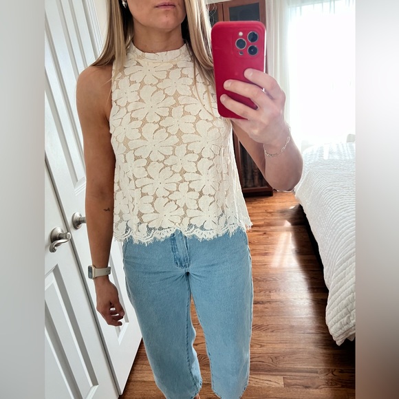 Anthropologie Alya - Floral Lace Halter Top - Size L - Picture 5 of 7